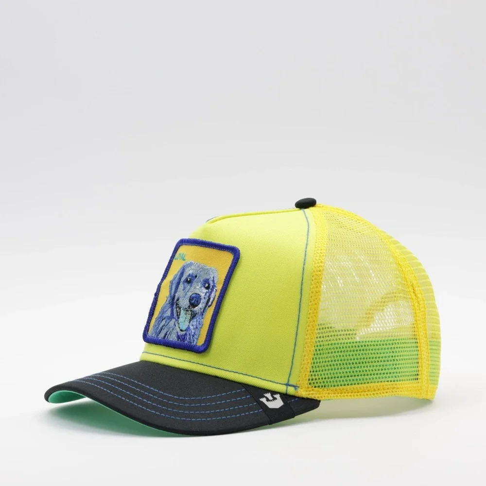 Goorin Bros Adjustable Breathable Doggy Trip Patch Trucker Hat Yellow One Size